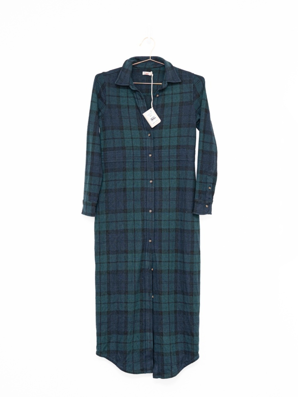 Faherty - Legend Flannel  Maxi Dress Black Watch Plaid